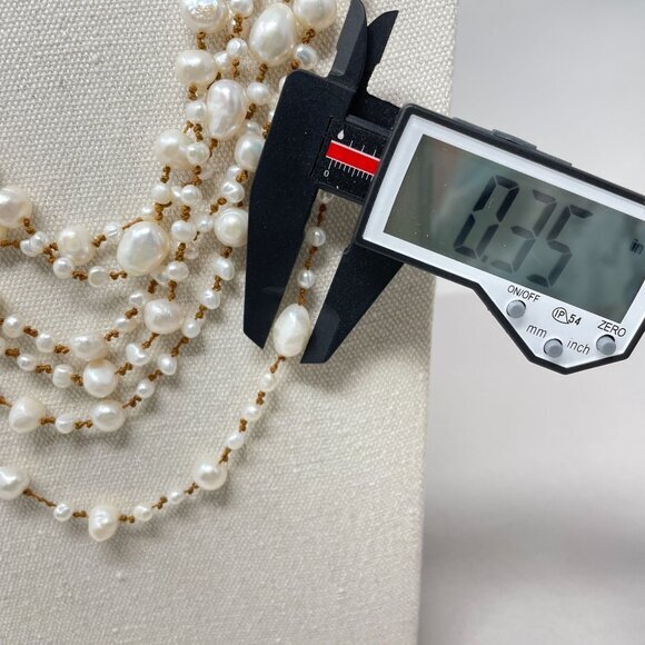 Multistrand‎ Pearl String Necklace Boho Coastal Classic - Picture 11 of 12